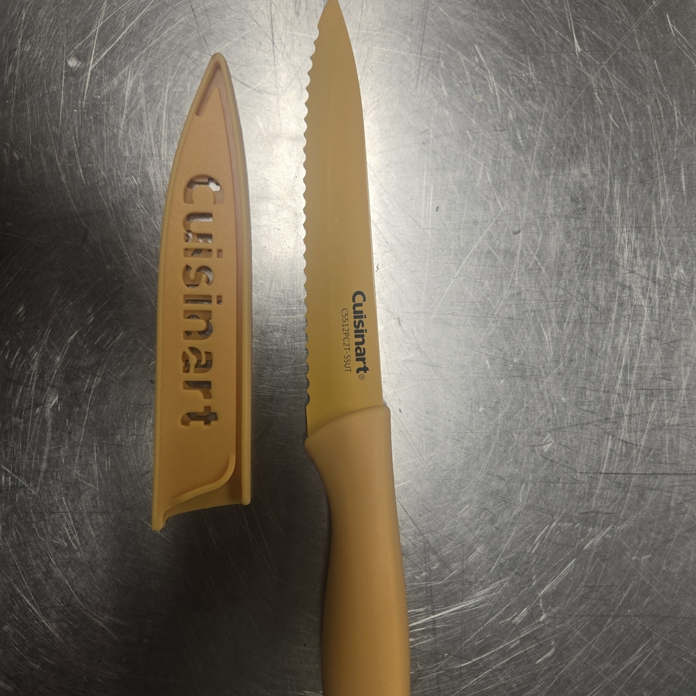 Cuisinart Yellow Serrated Knife with Cover